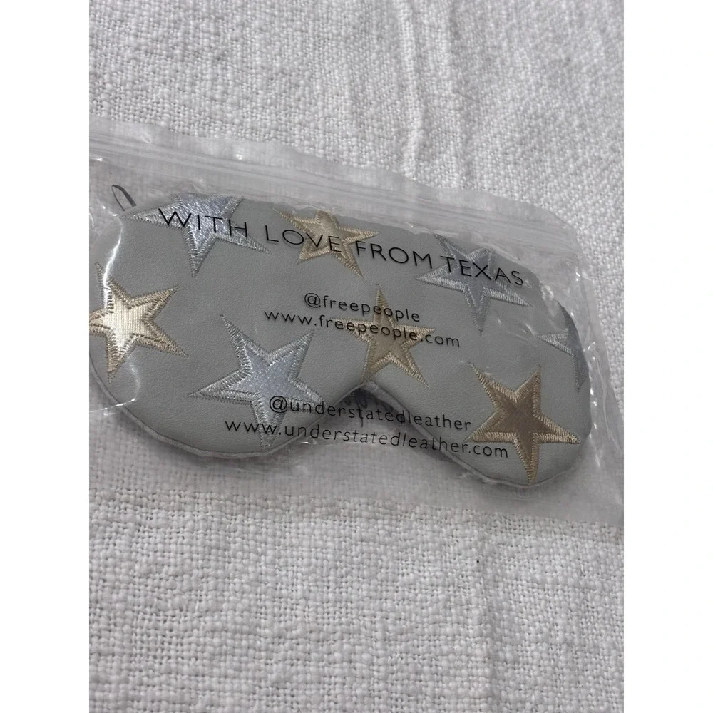 Free People Understated Cooling Starry Eye Mask With Love From Texas‎ Gray NIB
